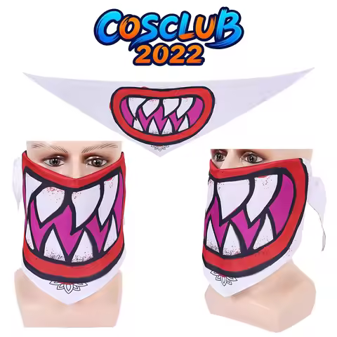 Adult Bowser Jr Cosplay Mask Scarf 2026 Movie Bros Fantasia Costume Accessories Face Masks Halloween