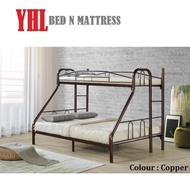 YHL DM Metal Bunk Bed/ Single + Queen Double Decker Bed Frame (Mattress Not Included)