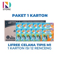 Lifree Karton Renceng Perekat M1/L1/XL1 /Lifree Renceng Celana Tipis M1/L1/XL1 (1 KARTON ISI 12 RENC