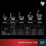 Thinwall Plastic Pudding Cup 25ml 35ml 60ml 100ml 150ml Sambal Sambal Slime Container Food Storage C