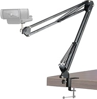 Webcam Stand for Logitech, Universal Microphone Mount Holder Adjustable Suspension Scissor Arm for Web Camera BRIO C615 C920 C920S C922 C922x C925e C930 C930e and Network Microphone, 1/4" Screw