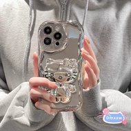 Hello kitty Mirror Holder Phone Case For Samsung Galaxy S24 S23 S22 S21 Ultra S24+ S23+ S22+ S21+ S2