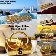 12 Pcs Bros SISESA / Bros Hijab SS / Bros Dagu Tas Brand / Bros 2 cm - 5 cm / Bros Pin Branded lusin