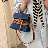 MOSCHINO Tie Me 丹寧綁帶包 （附揹帶）