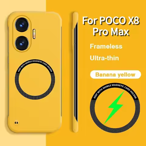 Ultra Thin Frameless PC Case for POCO X8 Pro Max X7 X6 F8 Ultra F7 M8 M7 Redmi Turbo 5 Max Magnetic 