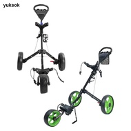yuksok Golf Pull Cart Folding Golf Accessories Aluminum Alloy Golf Bag Carrier Cart