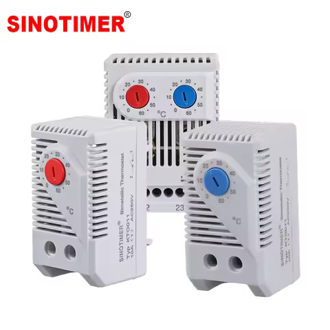 0-60'C KTO011 KTS011 DIN Rail Mini Compact Bimetallic Thermostat Mechanical Temperature Controller N