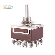 AC 380V 10A ON/OFF/ON 3 Positions 12 Pin Latching Toggle Switch 4PDT