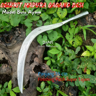 Arit Clurit Asli Madura 55 cm Model Celuritan Bulu Ayam - Sabit Baja Gagang Besi Rumput Padi Tajam