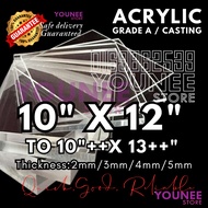 10 x 12 to 10 x  13++ inches acrylic sheet with 2mm, 3mm 4mm and 5mm / transparent akrilik