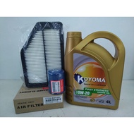 HONDA CRV SWA 2007y -2011y AIR FILTER + OIL FILTER + KOYOMA 0W20 FULLY SYNTHETIC ENGINE OIL