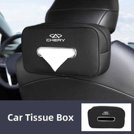 Car Seatback Tissue Box Leather Armrest Paper Case Tower Storage Bag Accessories For Chery Tiggo 5 2