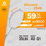 【FRAME ONLY】 APACS Blizzard 2500 (White Blue) Badminton Racket - 4UG1 Max.T 35LBS | Slightly Head Heavy Racket