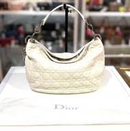 限時大特價!!! 98%NEW二手LADY DIOR單肩包 Shoulder Bag 白色小羊皮銀扣 #香榭站正品