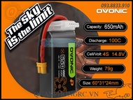 Ovonic 650mAh 4S 100C 14.8V LiPo Battery XT30 Plug