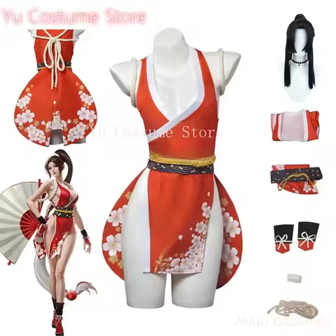 Yu Costume Mai Shiranui Cosplay Fantasy Game Mortal Adult Women Halloween Roleplay Kombat Disguise C