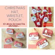 Mini Christmas goodie bag gift pouches &amp; boxes | headband | party hat | small gift box | cartoon wristlet