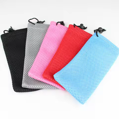 10pcs Anti Drop Thickened Mesh Eyeglass Bag Sunglasses Eyewear Glasess Pouch Black Blue Red Pink Gre