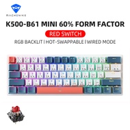 [แป้นพิมพ์ไทย] MACHENIKE K500 B61 คีย์บอร์ดแมคคานิค 60% Hot-swappable RGB Backlit 61 คีย์ สำหรับเล่น
