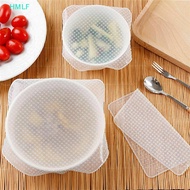HM 4pcs Stretch Reusable Food Storage Wrap Silicone Bowl Cover Seal Fresh Lids Film LF