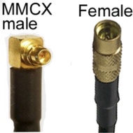 LP Cable Pigtail MMCX male elbow to MMCX female Rg174 Length 30Cm