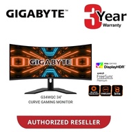 GIGABYTE G34WQC - 34" WQHD 144HZ 1MS 1500R 8BIT Premium Ultra Wide Curved VA FreeSync Gaming Monitor