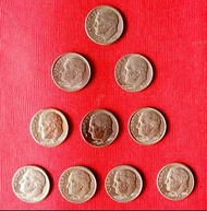 523廉讓美金各年代（羅斯福）ONE DIME錢幣（10枚合拍，保真，美品）.