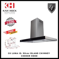 EF CK LUNA IS: 90cm ISLAND CHIMNEY COOKER HOOD w TOUCH SENSOR