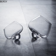 BERSY Cognac Glasses Cup, European Style Transparent Irregular   Glass, Household Tumbler Rotating  