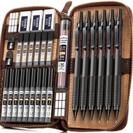 Nicpro 37PCS Art Mechanical Pencil Set, 4PCS Metal Drafting Pencil 0.3mm, 0.5 mm, 0.7 mm, 0.9 mm & 2
