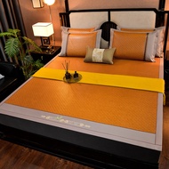 Rattan Mat Summer Cool Mat Three-Piece Set Ice Rattan Mat Foldable Soft Mat Household Bed Ice Silk R