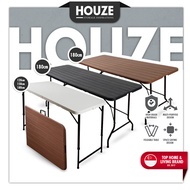 [HOUZE] 122cm | 152cm | 180cm HDPE Folding Table with Black Legs (3 Colors) - Portable | Plastic | O