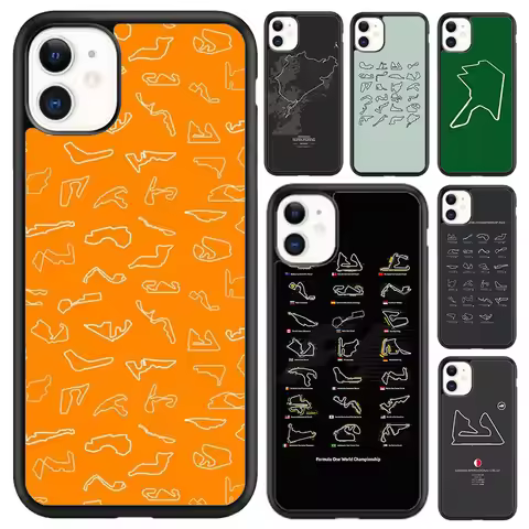 Formula 1 F1 Racing Circuit Phone Case For iPhone 16 15 14 plus XR XS 11 12 13 pro max Shell Cover c