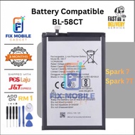Battery compatible BL-58CT for Tecno Spark 7 / Spark 7T 58CT New Grade High quality Batteri