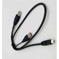 USB2.0 USB 2.0 double A Type 2A Male to Mini 5 Pin Male Y Cable 0.7m 70cm 2ft For 2.5" Mobile Hard D