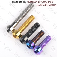 Tgou Titanium Bolt M8x10/15/20/25/30/35/40/45/50mm T40 Torx Head Bicycle Car Refit Fastener Brake Screws
