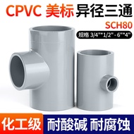 Rongsheng CPVC Reducing Diameter Tee American Standard DINANSI SCH80 Pipe PVC Pipe Fittings Water Pi
