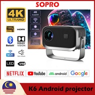 K6 Mini Projector Portable 4K 1080P FHD With 5G WiFi and Bluetooth Home Theater smart Projector