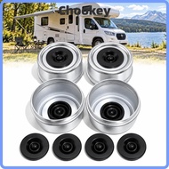 CHOOKMY 4PCS Trailer Hub Dust Cap, Heavy Duty with Rubber Plug Trailer Axle Dust Cap, Durable 2.44 I