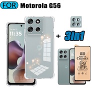 3in1 Motorola Moto G56 Tpu Phone Case For  Moto G56 G86 G75 G35 G15 Ceramic frosted film+Camera lens