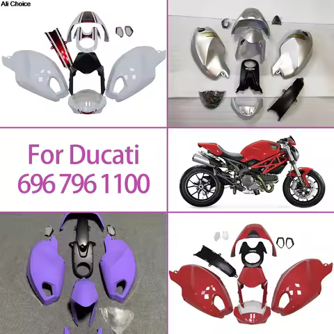 696 796 1100 ABS Plastic Fairing Set Fit For Ducati 696 796 1100 Glassy Black Motorcycle Fairings