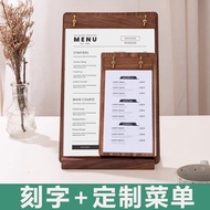 Solid Wood Menu Holder Desktop Dishes Menu Display Card Coffee Shop Milk Tea Shop Menu Design Produc