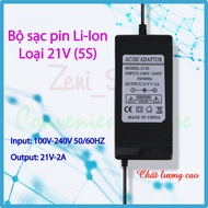 Sạc Pin Li-Ion 5S 21V - 2A tự ngắt Có Đèn Báo Đầy Giắc Sạc 5.5 x 2.5mm
