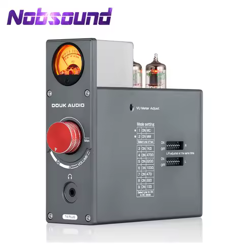 Nobsound 5725 Valve Tube Phono Stage Preamp Stereo Audio Preamp for TV/MP3/Phone Headphone Amp w/VU