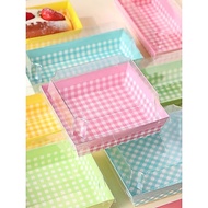 YTB 10pcs Paper Cake Box Brownies Sponge Bread Burger Sandwich Donut Egg Tart 10 sets 10x10 11x12 17