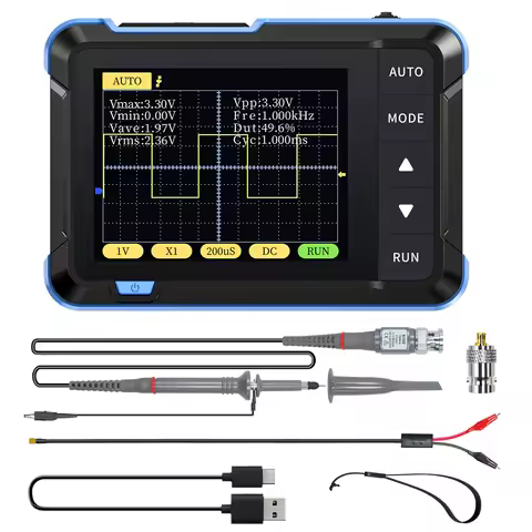 FNIRSI DSO152 Mini Handheld Digital Oscilloscope 2.8 Inch Display Auto Adjust PWM Square Waves Outpu