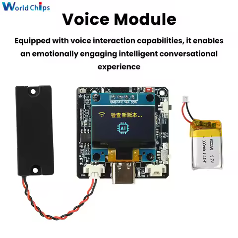ESP32-C3 AI Dialogue Voice Module WiFi Development Board 0.96-Inch Screen Supports for DeepSeek/Doub