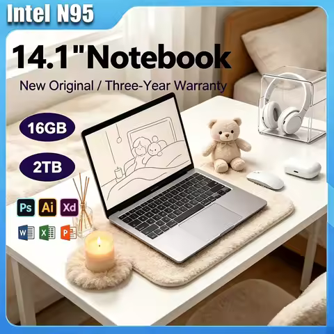 14.1 Inch Premium Ultra Thin Laptop, Intel N95, Windows 11, 16GB DDR4 RAM, 2TB, Portable Office Note