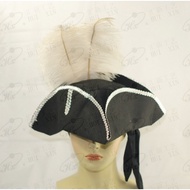Halloween Pirate Tricorn Hat Buccaneer Novelty Pirate Adult Hat Feather for Pirate Theme Party Cospl