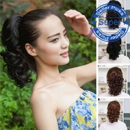 30cm Brown Black Wig Ponytail Female Curly Hair Band Imitation Pear Curly Big Wave Hair S8o8